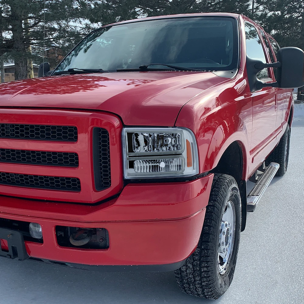 2005-2007 Ford F250/F350/F450 SuperDuty Dual LED Tube Reflector Headlights - Chrome 4 2005-2007 Ford F250/F350/F450 SuperDuty Dual LED Tube Reflector Headlights - Chrome - Image 4