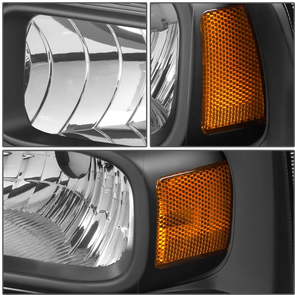 2005-2007 Ford F250 F350 Super Duty Crystal Replacement Headlights - Black 4 2005-2007 Ford F250 F350 Super Duty Crystal Replacement Headlights - Black - Image 4