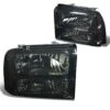 2005-2007 Ford F250 F350 Super Duty Crystal Replacement Headlights - Smoked