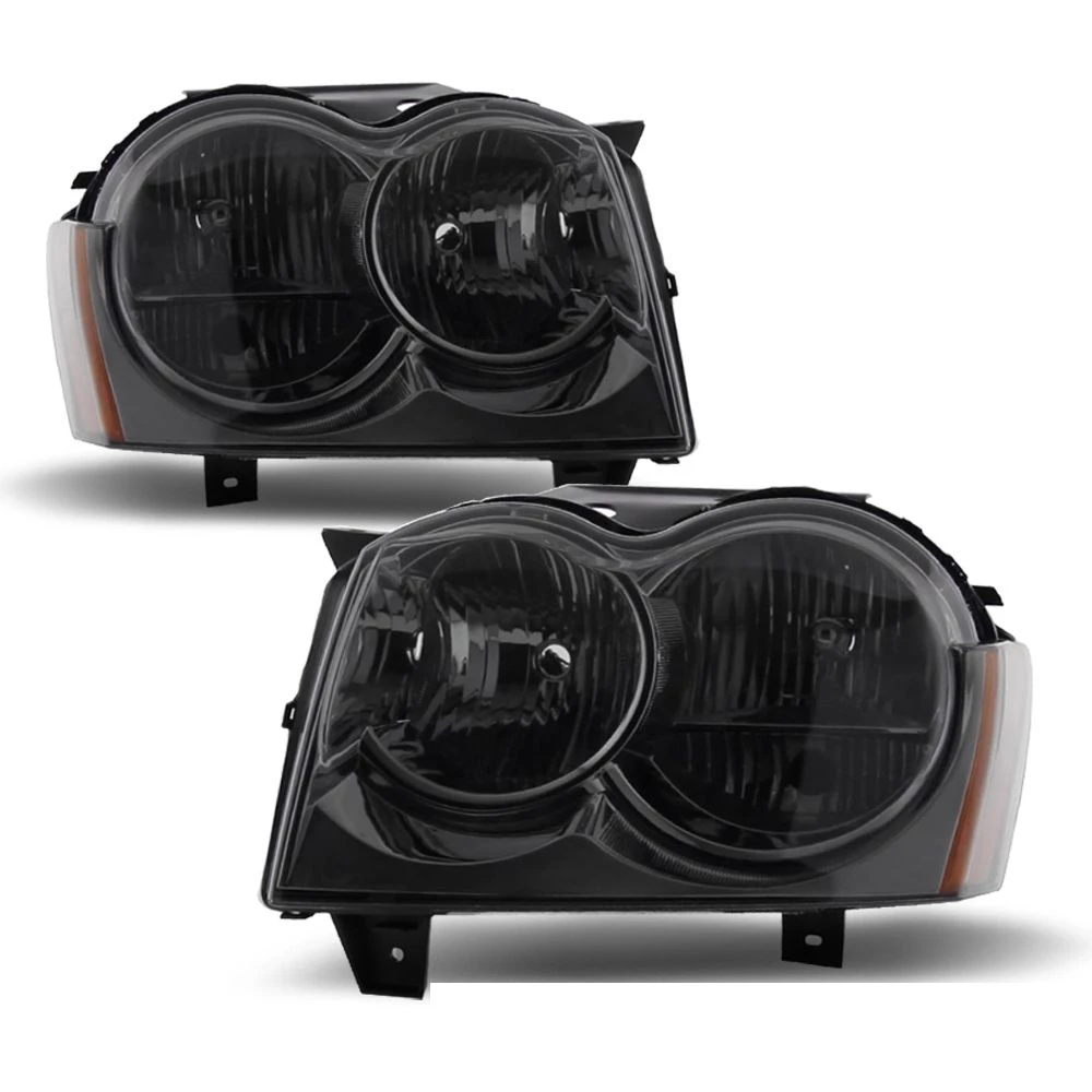 2005-2007 Jeep Grand Cherokee Headlights - Smoked 1 2005-2007 Jeep Grand Cherokee Headlights - Smoked