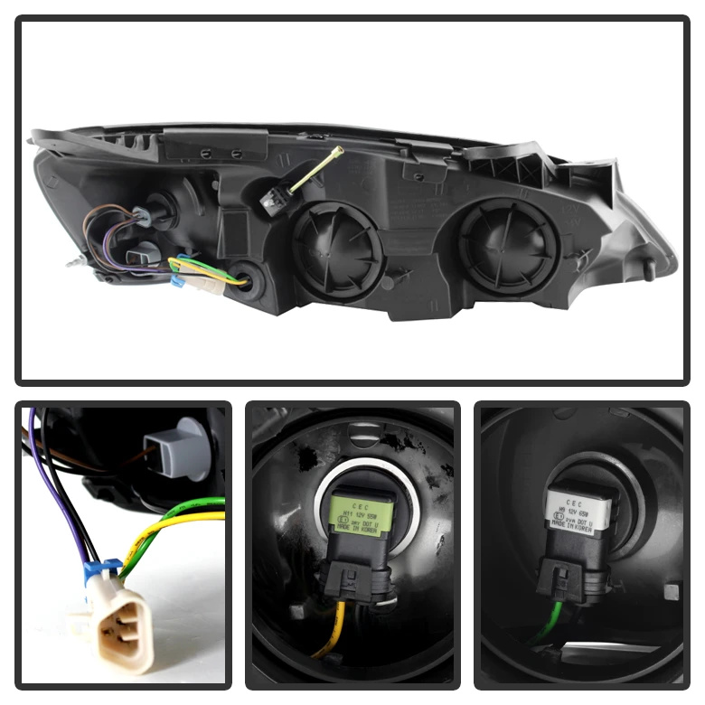 2005-2010 Pontiac G6 Replacement Crystal Headlights OE Style - Smoked 4 2005-2010 Pontiac G6 Replacement Crystal Headlights OE Style - Smoked - Image 4