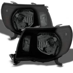 2005-2011 Toyota Tacoma Replacement Headlights - Black Smoked