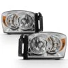 2006-2008 Dodge Ram 1500 250 3500 Pickup Crystal Headlights - Chrome