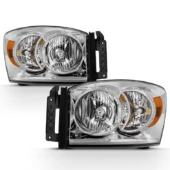 2006-2008 Dodge Ram 1500 250 3500 Pickup Crystal Headlights - Chrome