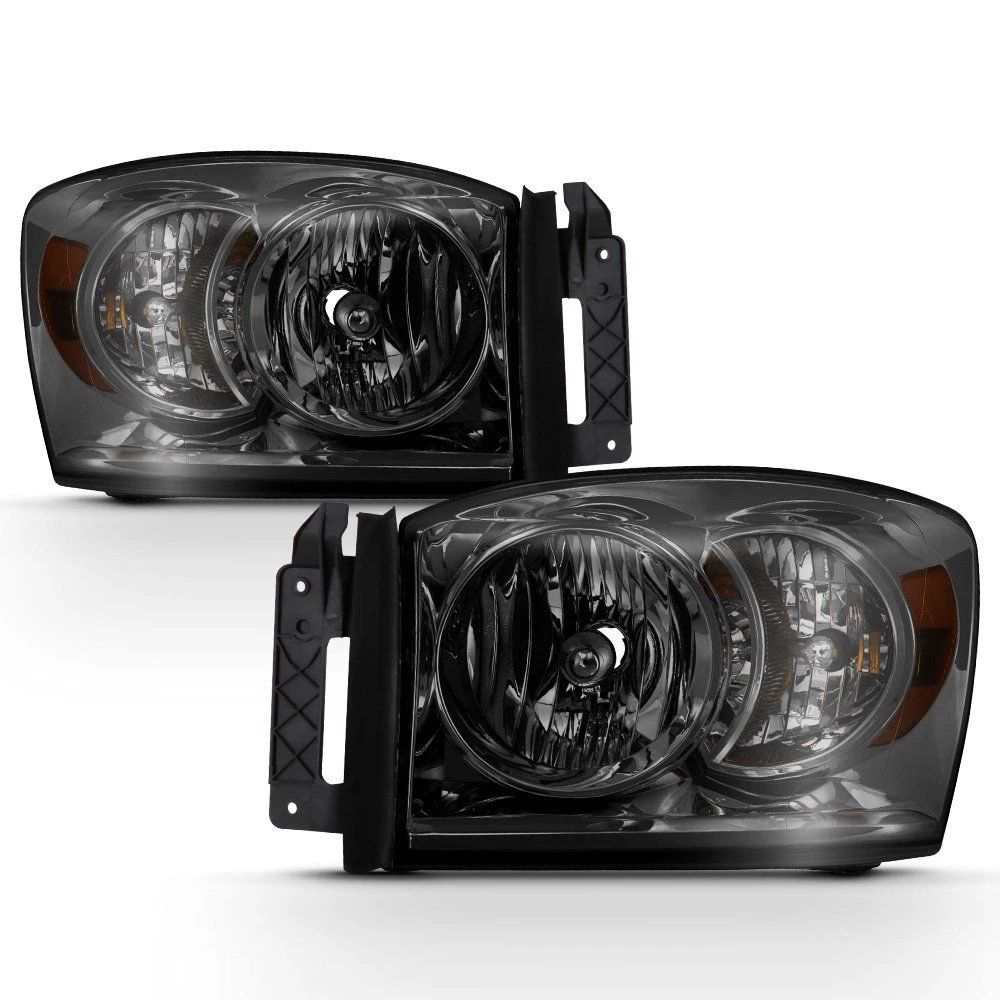2006-2008 Dodge Ram 1500 250 3500 Pickup Crystal Headlights - Smoked 1 2006-2008 Dodge Ram 1500 250 3500 Pickup Crystal Headlights - Smoked