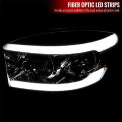 2006-2008 Dodge Ram Reflector Style LED Tube Strip Headlights - Smoked Chrome -High-Efficiency Car Light Store 2006 2008 dodge ram reflector style led tube strip headlights smoked chrome 69
