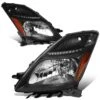 DNA 2006-2009 Toyota Prius Front Bumper HID Xenon Headlight Headlamps - Black Housing Amber Side Marker