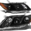 2007-2009 Toyota Camry OE-Style Black Housing Projector Headlights - Amber Side Markers