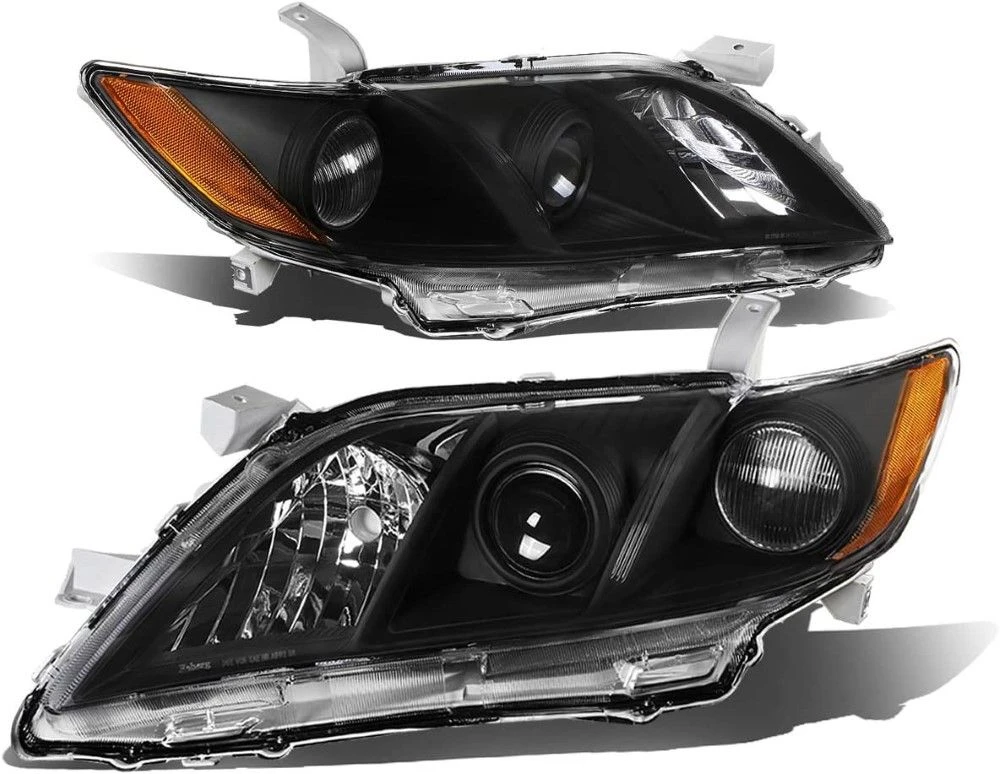 2007-2009 Toyota Camry OE-Style Black Housing Projector Headlights - Amber Side Markers 1 2007-2009 Toyota Camry OE-Style Black Housing Projector Headlights - Amber Side Markers