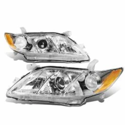 2007-2009 Toyota Camry OE-Style Chrome Housing Projector Headlights - Amber Side Markers