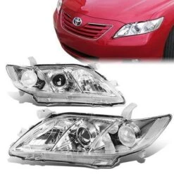 2007-2009 Toyota Camry OE-Style Chrome Housing Projector Headlights - Clear Side Markers -High-Efficiency Car Light Store 2007 2009 toyota camry oe style chrome housing projector headlights clear side markers 59
