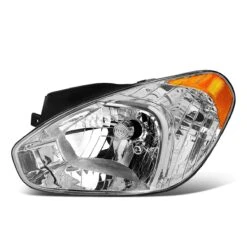 2007-2011 Hyundai Accent Left Side Chrome/Amber Corner Headlight