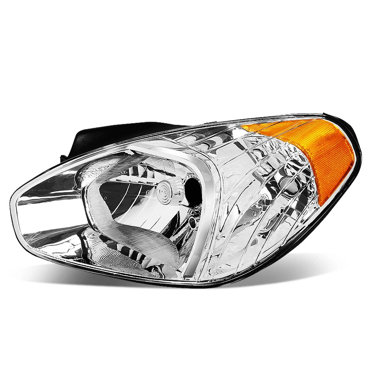2007-2011 Hyundai Accent Left Side Chrome/Amber Corner Headlight 2 2007-2011 Hyundai Accent Left Side Chrome/Amber Corner Headlight - Image 2