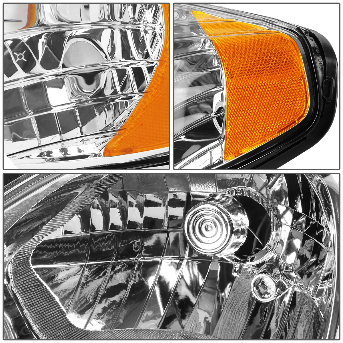 2007-2011 Hyundai Accent Left Side Chrome/Amber Corner Headlight 3 2007-2011 Hyundai Accent Left Side Chrome/Amber Corner Headlight - Image 3