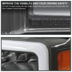 2008-2010 Ford F250/F350 SuperDuty Reflector Headlights W/ LED Tube & Sequential Turn Signals - Black Housing -High-Efficiency Car Light Store 2008 2010 ford f250 f350 superduty reflector headlights w led tube sequential turn signals black housing 28