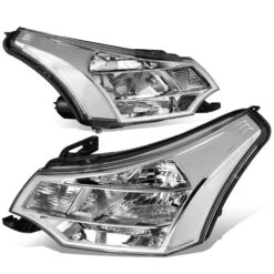 DNA 2008-2011 Ford Focus Sedan/Coupe OE Factory Style Headlights - Chrome Housing Clear Reflector