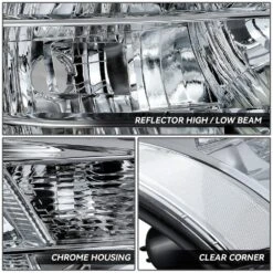 DNA 2008-2011 Ford Focus Sedan/Coupe OE Factory Style Headlights - Chrome Housing Clear Reflector -High-Efficiency Car Light Store 2008 2011 ford focus sedan coupe oe factory style headlights chrome housing clear reflector 77