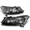 2008-2012 Honda Accord 4DR Sedan JDM Style Crystal Headlights - Black