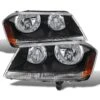 2008-2014 Dodge Avenger Replacement Crystal Headlights - Black