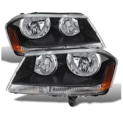 2008-2014 Dodge Avenger Replacement Crystal Headlights - Black