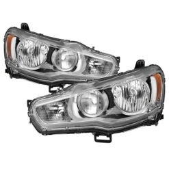 2008-2016 Mitsubishi Lancer Replacement Chrome Headlights Set