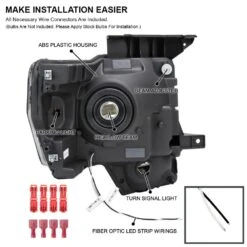 2009-2014 Ford F150 OE-Style Reflector Headlights W/ LED DRL Tube - Black Housing -High-Efficiency Car Light Store 2009 2014 ford f150 oe style reflector headlights w led drl tube black housing 88