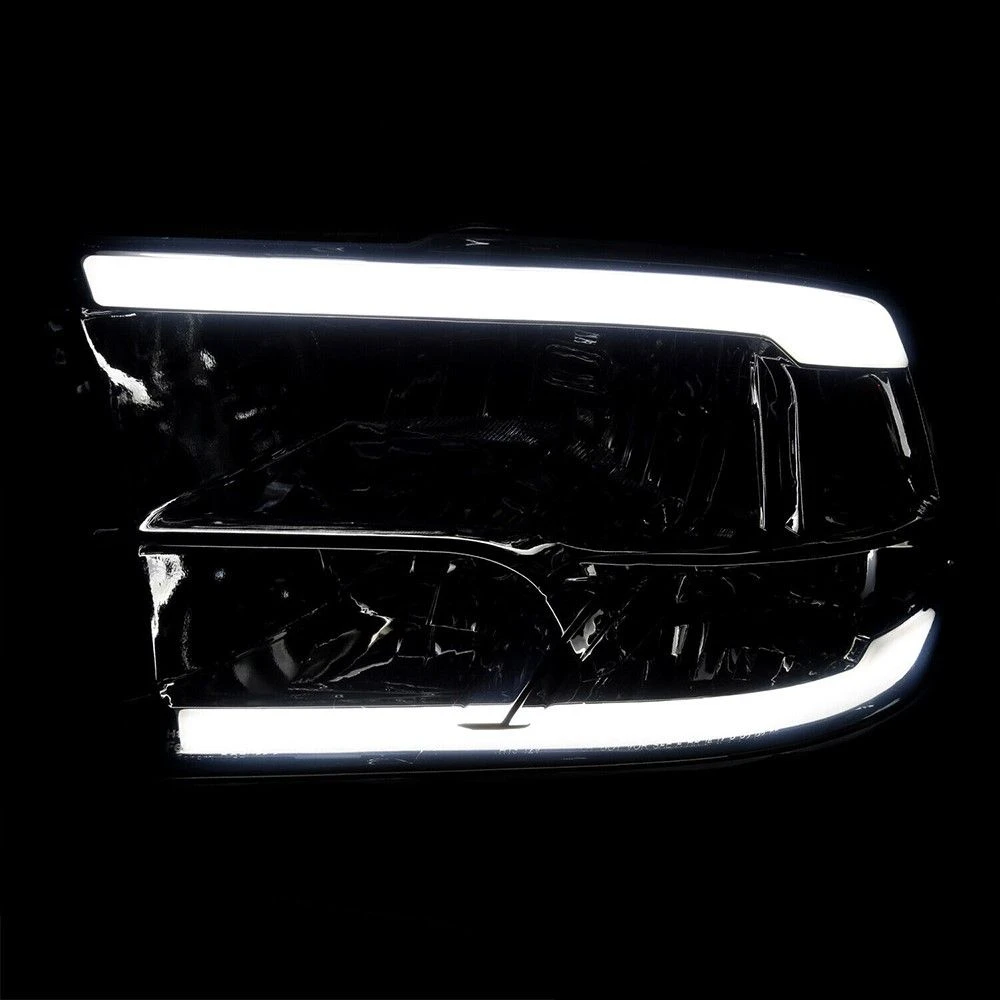 2009-2018 Dodge Ram 1500 2500 3500 LED Dual Bar Reflector Headlights - Smoked 2 2009-2018 Dodge Ram 1500 2500 3500 LED Dual Bar Reflector Headlights - Smoked - Image 2