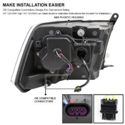 2009-2018 Dodge Ram LED DRL/Switchback Dual Reflector Headlights - Black -High-Efficiency Car Light Store 2009 2018 dodge ram led drl switchback dual reflector headlights black 97