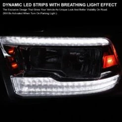 2009-2018 Dodge Ram LED DRL/Switchback Dual Reflector Headlights - Chrome -High-Efficiency Car Light Store 2009 2018 dodge ram led drl switchback dual reflector headlights chrome 111
