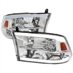 2009-2018 Dodge Ram LED Tube Quad Reflector Headlights - Chrome