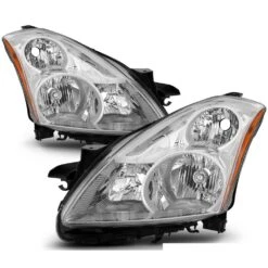 2010-12 Nissan Altima 4dr Sedan Crystal Replacement Headlights - Chrome