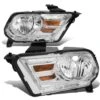 2010-14 Ford Mustang S197 Pair Of Headlight & Corner Light (Chrome Housing / Amber Reflector)