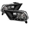 2010-2013 Ford Mustang Euro Style Crystal Headlights - Black