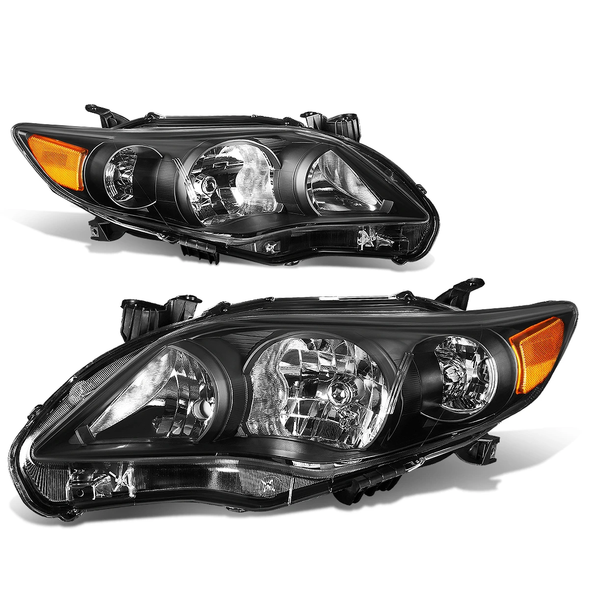 HID Combo 2011-13 Toyota Corolla Sedan Pair Of Headlight & Corner Light (Black Housing Amber Reflector) 3 HID Combo 2011-13 Toyota Corolla Sedan Pair Of Headlight & Corner Light (Black Housing Amber Reflector) - Image 3