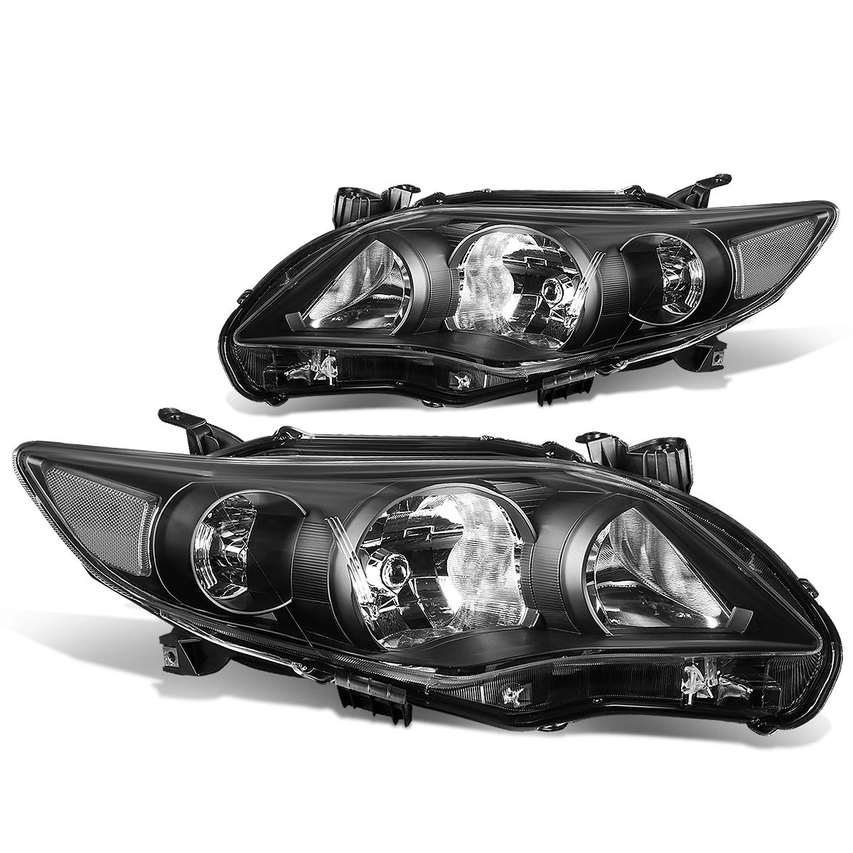 HID Combo 2011-13 Toyota Corolla Sedan Pair Of Headlight & Corner Light (Black Housing Clear Reflector) 2 HID Combo 2011-13 Toyota Corolla Sedan Pair Of Headlight & Corner Light (Black Housing Clear Reflector) - Image 2