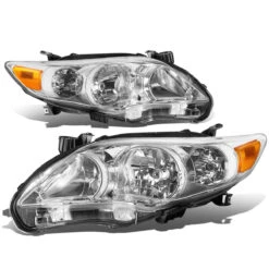 HID Combo 2011-13 Toyota Corolla Sedan Pair Of Headlight & Corner Light (Chrome Housing Amber Reflector) -High-Efficiency Car Light Store 2011 13 toyota corolla sedan pair of headlight corner light chrome housing amber reflector 116 1
