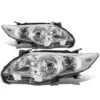 2011-13 Toyota Corolla Sedan Pair Of Headlight & Corner Light (Chrome Housing Clear Reflector)