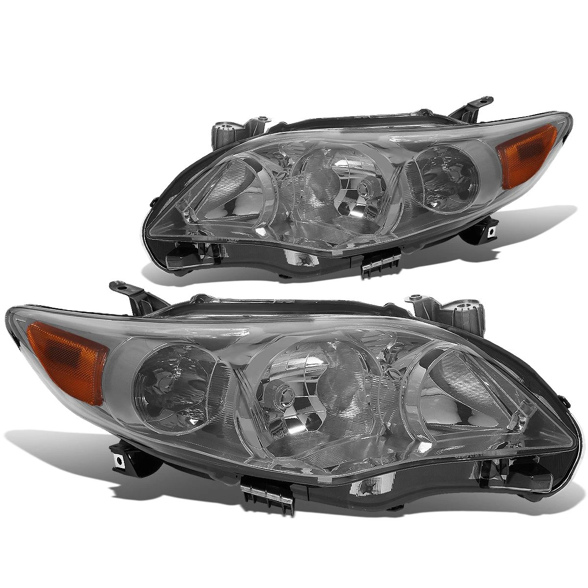 2011-13 Toyota Corolla Sedan Pair Of Headlight & Corner Light (Smoked Lens Amber Reflector) 2 2011-13 Toyota Corolla Sedan Pair Of Headlight & Corner Light (Smoked Lens Amber Reflector) - Image 2