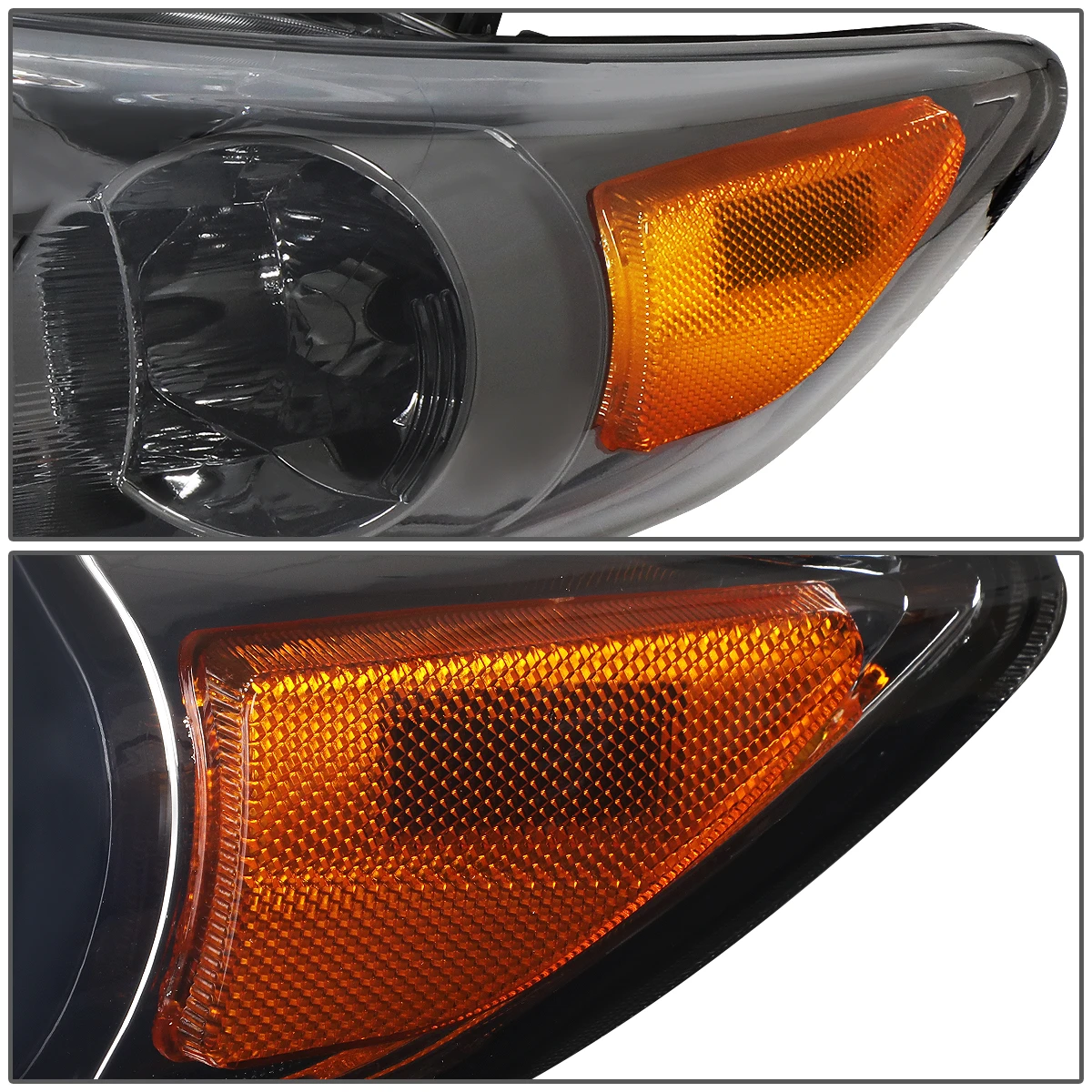 2011-13 Toyota Corolla Sedan Pair Of Headlight & Corner Light (Smoked Lens Amber Reflector) 5 2011-13 Toyota Corolla Sedan Pair Of Headlight & Corner Light (Smoked Lens Amber Reflector) - Image 5