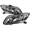 2012-2015 Honda Civic Sedan 12-13 Coupe Black Housing Hadlights Headlamps