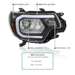 2012-2015 Toyota Tacoma Pickup LED Strip Bar Reflector Headlights - Black Housing -High-Efficiency Car Light Store 2012 2015 toyota tacoma pickup led strip bar reflector headlights black housing 97