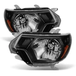 2012-2015 Toyota Tacoma Pickup Replacement Crystal Headlights - Black