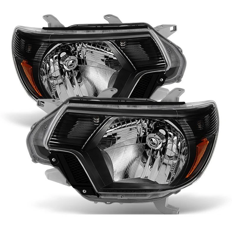 2012-2015 Toyota Tacoma Pickup Replacement Crystal Headlights - Black 1 2012-2015 Toyota Tacoma Pickup Replacement Crystal Headlights - Black