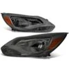 2012-214 Ford Focus [Halogen Model] Crystal Replace Headlights - Smoked Amber
