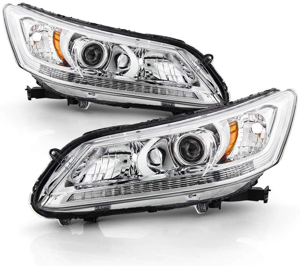 2013-2015 Honda Accord Sedan Chrome Halogen W/o DRL Headlights 1 2013-2015 Honda Accord Sedan Chrome Halogen W/o DRL Headlights