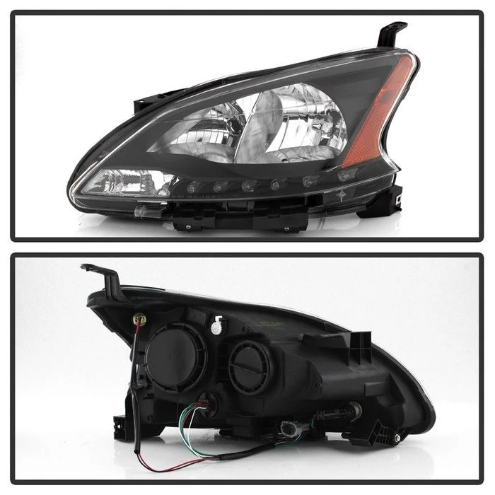 2013-2015 Nissan Sentra Front Replacement Headlamps Headlights - Black 2 2013-2015 Nissan Sentra Front Replacement Headlamps Headlights - Black - Image 2