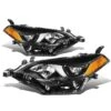 2014-16 Toyota Corolla Sedan Pair Of LED Projector Headlight & Corner Light (Black Housing Amber Reflector)