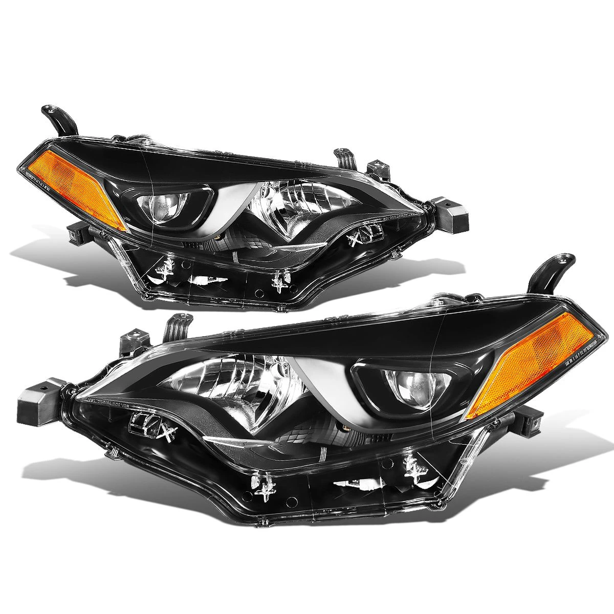 2014-16 Toyota Corolla Sedan Pair Of LED Projector Headlight & Corner Light (Black Housing Amber Reflector) 1 2014-16 Toyota Corolla Sedan Pair Of LED Projector Headlight & Corner Light (Black Housing Amber Reflector)