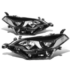 2014-16 Toyota Corolla Sedan Pair Of LED Projector Headlight & Corner Light (Black Housing Clear Reflector)
