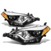 2014-16 Toyota Corolla Sedan Pair Of LED Projector Headlight & Corner Light (Chrome Housing Amber Reflector)